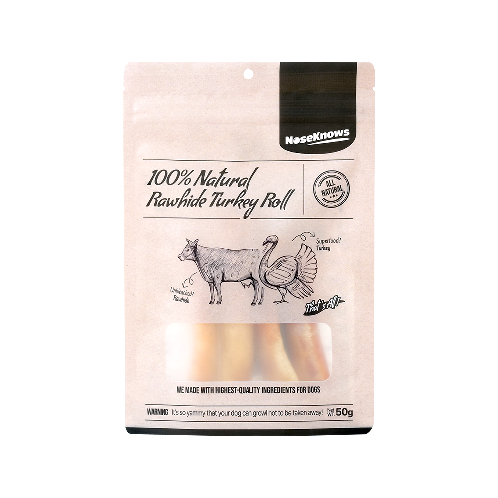 NoseKnows Rawhide Turkey Roll, NATURAL PETFOOD, HANDMADE PETFOOD